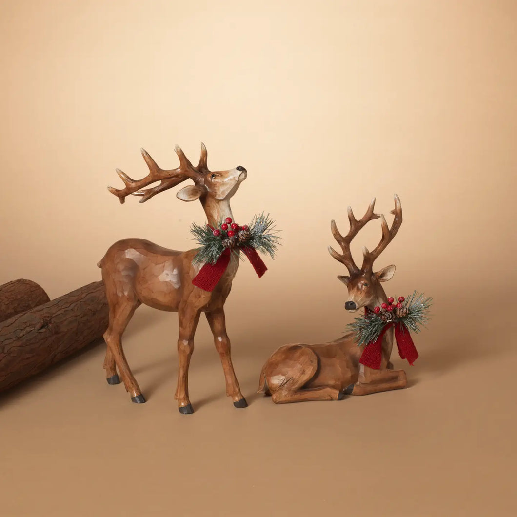 Christmas Resin Deer Figurines Set/2