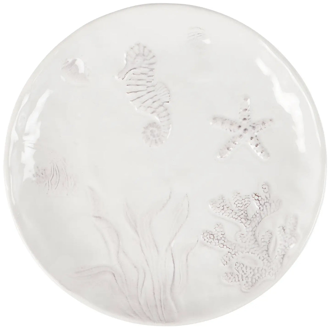 Embossed Beach White Glaze Tableware Collection